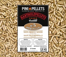 No. 5 Granulés de bois dur BBQ Hêtre 1,5 kg pellets de gril 100% hêtre pour griller, fumer 