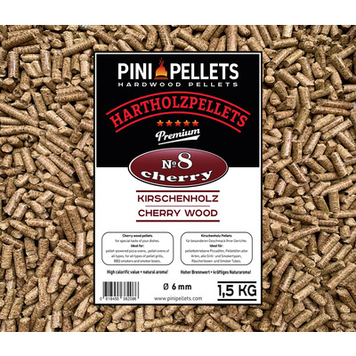 No. 8 Granulés de gril cerisier 1,5 kg de granulés de bois dur pour griller et fumer 