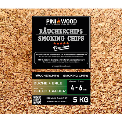 5 kg de chips de fumage hêtre et aulne mélangés 4-6 mm Smoking Chips copeaux de fumage 18 litres 