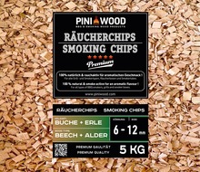 5 kg de chips de fumage hêtre et aulne mélangés 6-12 mm Smoking Chips copeaux de fumage 18 litres 