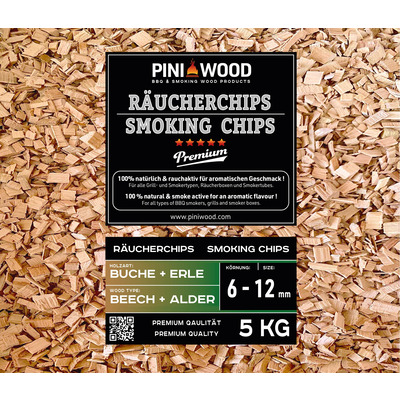 5 kg de chips de fumage hêtre et aulne mélangés 6-12 mm Smoking Chips copeaux de fumage 18 litres 