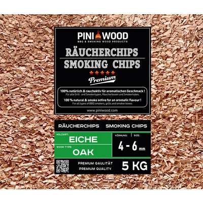 5 kg de chips de fumage chêne 4-6 mm Smoking Chips copeaux de fumage 18 litres 