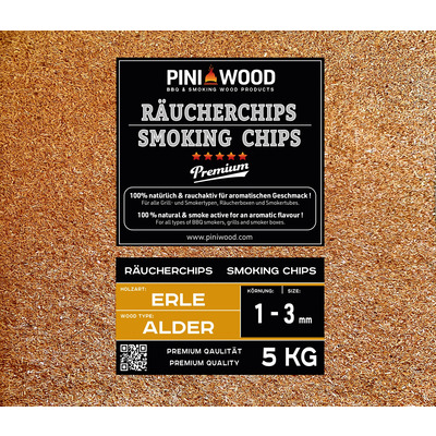 5 kg de copeaux de fumage aulne sans écorce 1-3 mm Smoking Chips copeaux de fumage 