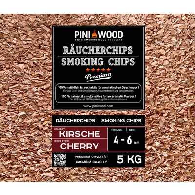 5 kg de chips de fumage cerise 4-6 mm Smoking Chips copeaux de fumage 18 litres 