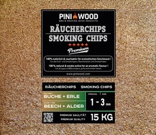 15 kg de chips de fumage hêtre et aulne mélangés 1-3 mm Smoking Dust copeaux de fumage 