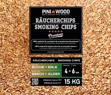 15 kg de chips de fumage hêtre et aulne mélangés 4-6 mm Smoking Chips copeaux de fumage 