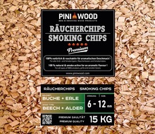 15 kg de chips de fumage hêtre et aulne mélangés 6-12 mm Smoking Chips copeaux de fumage 