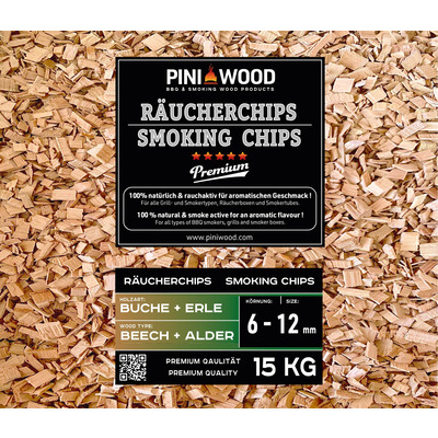 15 kg de chips de fumage hêtre et aulne mélangés 6-12 mm Smoking Chips copeaux de fumage 