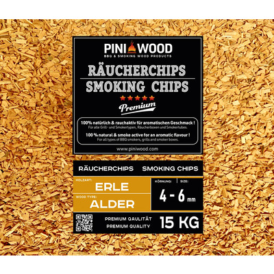 15 kg de chips de fumage aulne sans écorce 4-6 mm Smoking Chips copeaux de fumage 