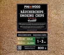 800 g de chips de fumage hêtre et aulne mélangés 1-3 mm Smoking Dust copeaux de fumage 