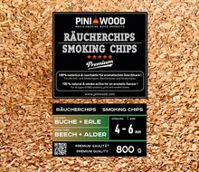 800 g de chips de fumage hêtre et aulne mélangés 4-6 mm Smoking Chips copeaux de fumage 