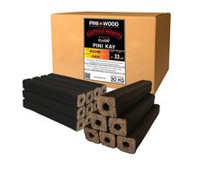 30 kg PINI Kay Briquettes en bois de chêne Carrées 33 cm de long Avec trou de traction Briquettes de bois de chêne - Cheminée, four, foyer, barbecue 
