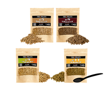Set de 4 sacs de 1 kg de granulés de bois naturel pour fumoir Choix parmi 4 variétés : granulés de hêtre n° 5, granulés de cerisier n° 8, granulés de pommier n° 9, granulés d'aulne n° 11 - bois d'une seule essence 