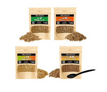 Set de 4 sacs de 1 kg de granulés de bois naturel pour barbecue et grillades Choix parmi 4 variétés : granulés de chêne n° 2, granulés aux épices pour barbecue n° 6, granulés de pommier n° 9, granulés mélangés de hêtre et d'aulne n° 10 - arôme naturel 