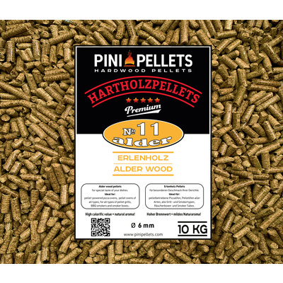 No. 11 Granulés de grillade en aulne, 10 kg de granulés de bois dur pour griller, fumer 
