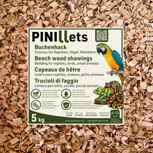 PINI Copeaux de hêtre 5 kg / 20 L – Substrat grossière, hygiénique et peu poussiéreux pour reptiles, oiseaux et petits animaux, terrariums, volières et élevages, à haute capacité d’absorption 