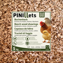 PINI Copeaux de Hêtre 5 kg Litière Hygiénique Sans Poussière Granulométrie Grossière pour Poussins, Poules, Cailles et Poulaillers, Haute Capacité d’Absorption 