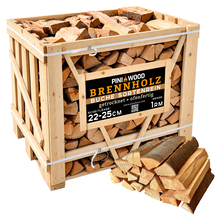 PINI Brennholz ofenfertig Buche ca. 25 cm 1 Raummeter Box für Kamin Grill Smoker 