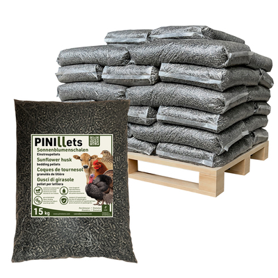 PINI Sonnenblumenschalen Pellets Einstreupellets 480 kg Palette Einstreu 