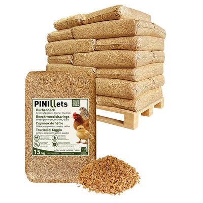 PINI Buchenhack 300 kg staubfreie hygienische Einstreu mittel für Küken Hühner 