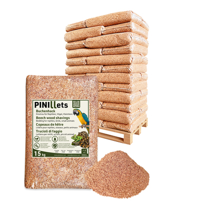PINI Buchenhack 540 kg staubfreie hygienische Einstreu fein für Terrarium Vögel 
