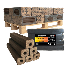 PINI Kay Eichenholzbriketts 23 cm 300 kg Palette Hartholzbriketts Brennholz Eiche Kamin Ofen Feuerstelle Grill 