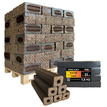 PINI Kay Eichenholzbriketts 23 cm 960 kg Palette Hartholzbriketts Brennholz Eiche Kamin Ofen Feuerstelle Grill 