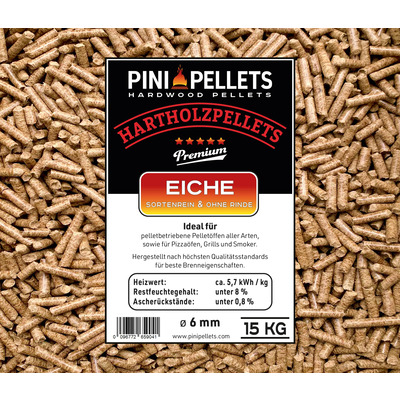 15 kg de pellets de bois dur 6 mm pour chauffer, griller, fumer 