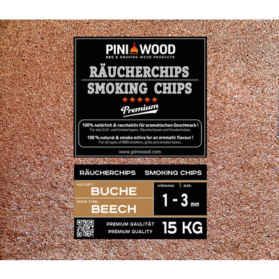 15 kg de chips de fumage en hêtre 1-3 mm Smoking Dust copeaux de fumage 