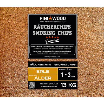 13 kg de copeaux de fumage aulne sans écorce 1-3 mm Smoking Chips copeaux de fumage 
