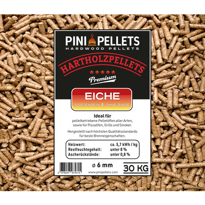 30 kg de pellets de bois dur 6 mm pour chauffer, griller, fumer 