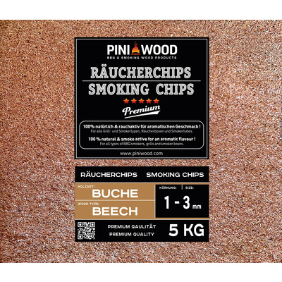 5 kg de chips de fumage en hêtre 1-3 mm Smoking Dust copeaux de fumage 18 litres 