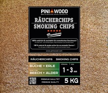 5 kg de chips de fumage hêtre et aulne mélangés 1-3 mm Smoking Dust copeaux de fumage 18 litres 