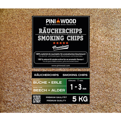 5 kg de chips de fumage hêtre et aulne mélangés 1-3 mm Smoking Dust copeaux de fumage 18 litres 