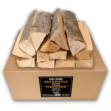 10 kg de bois de chauffage prêt à l'emploi en hêtre 30-33 cm pour la cheminée, le barbecue, le brasero et le four à pizza 