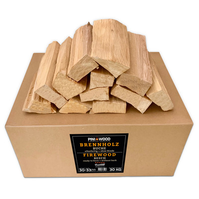 30 kg de bois de grill SANS ÉCORCE Bois de chauffage en hêtre 30-33 cm pour four à pizza grill fumoir cheminée bol à feu 
