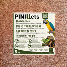 PINI Copeaux de hêtre 5 kg / 20 L, substrat fin, hygiénique et peu poussiéreux pour reptiles, oiseaux et petits animaux, terrariums, volières et élevages, à haute capacité d’absorption 