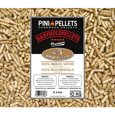 No. 5 Granulés de bois dur BBQ Hêtre 10 kg pellets de gril 100% hêtre pour griller, fumer 