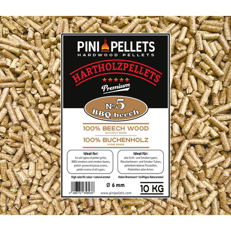 No. 5 Granulés de bois dur BBQ Hêtre 10 kg pellets de gril 100% hêtre pour griller, fumer 