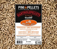 No. 6 Granulés de bois dur aux épices 10 kg d'épices BBQ pour griller, fumer 