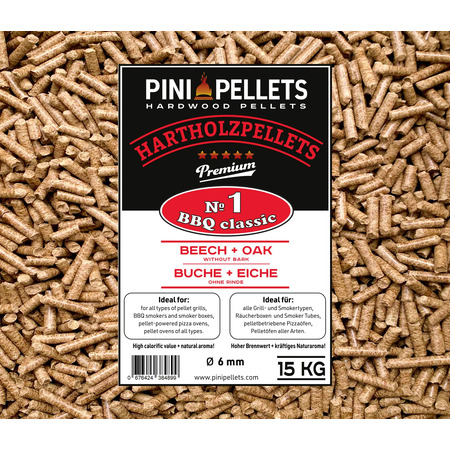 No. 1 pellets de bois dur BBQ Classic 15 Kg pellets pour griller fumer smoken 