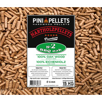No. 2 Granulés de bois dur BBQ Chêne 15 kg de granulés de gril 100% chêne pour griller, fumer