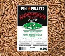 No. 2 Granulés de bois dur BBQ Chêne 15 kg de granulés de gril 100% chêne pour griller, fumer 