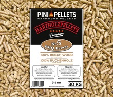 No. 5 Granulés de bois dur BBQ Hêtre 30 kg pellets de gril 100% hêtre pour griller, fumer 