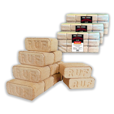 30 kg de briquettes de bois RUF 100% hêtre Cheminée Four Gril Foyer Bois de chauffage 
