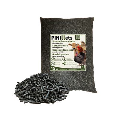PINI Pellets de Coques de Tournesol 15 kg Litière Granulés 